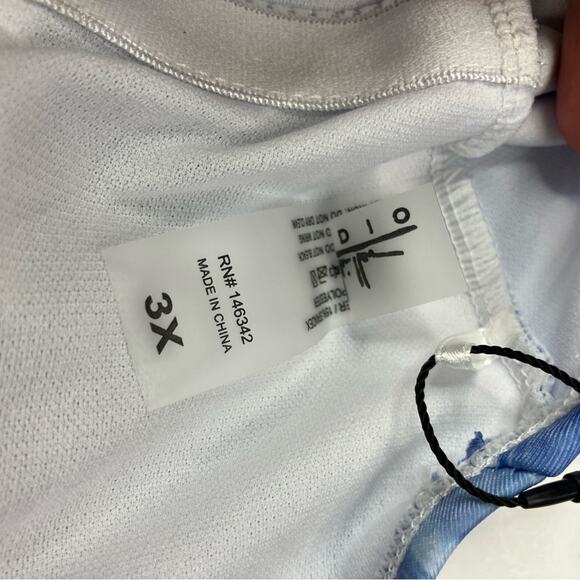 Nicole Miller Blue Tropic Swirl Print One Piece Racerback Swimsuit NWT Womens 3X - Picture 4 of 8